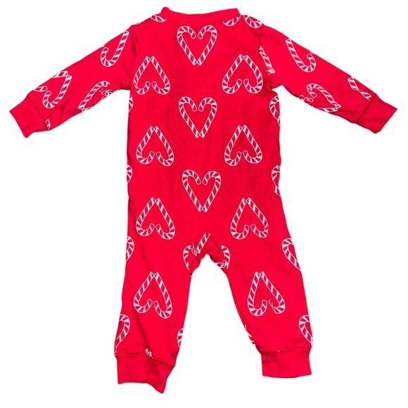 Carter's Candy Cane Heart Red zip up one piece - Picture 2 of 4